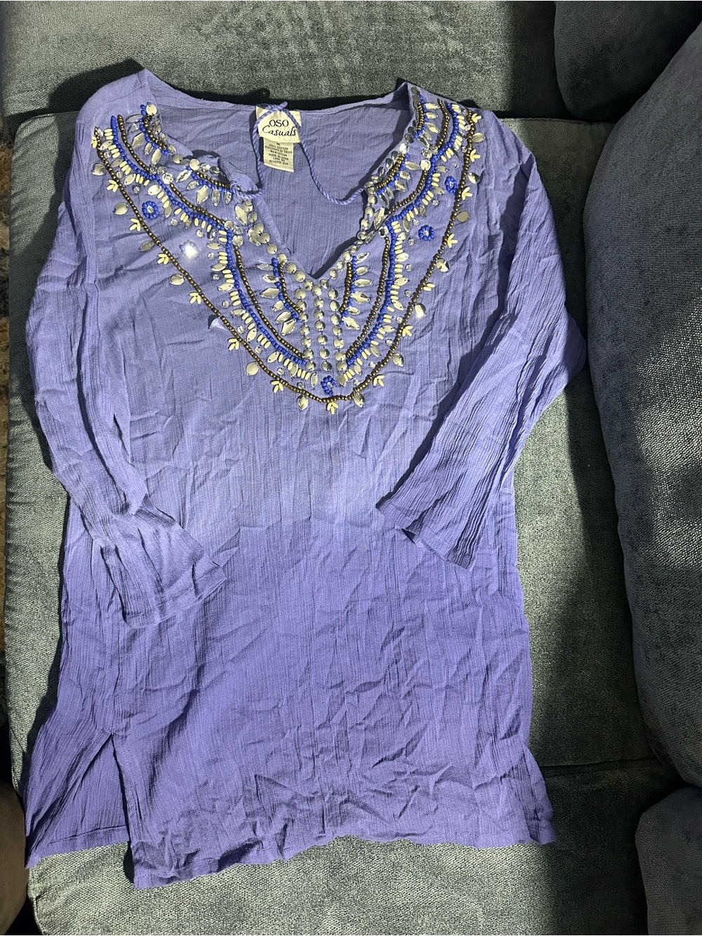 ASOS Purple Embroidered coverup